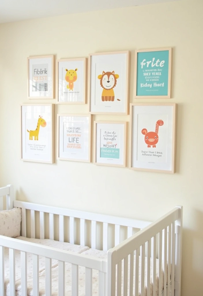 22+ Neutral Nursery Ideas: Embrace Soft Colors for Your Baby Room - 10. Playful Wall Art