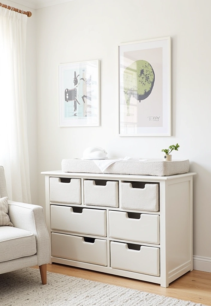 22+ Neutral Nursery Ideas: Embrace Soft Colors for Your Baby Room - 11. Functional and Stylish Storage Solutions