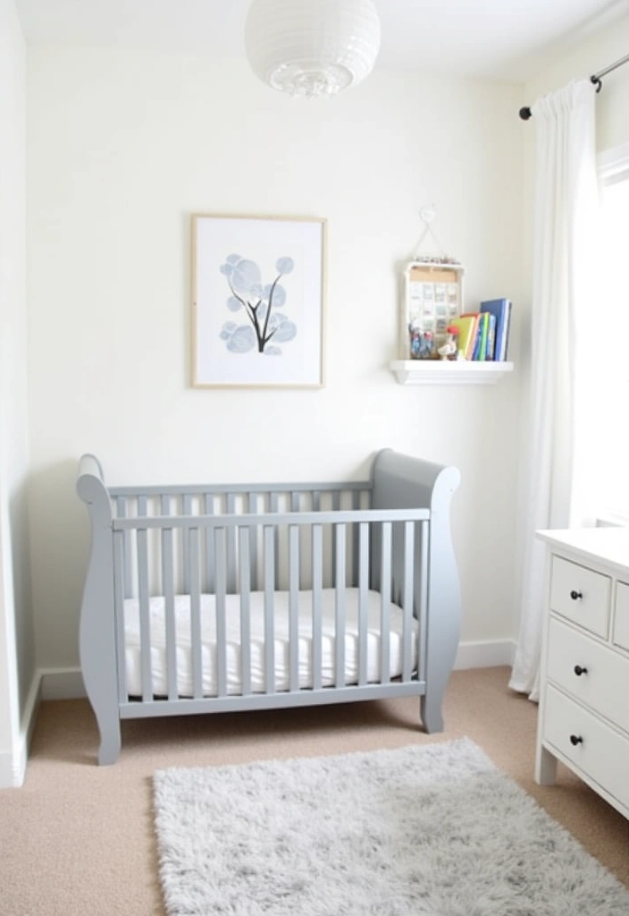 22+ Neutral Nursery Ideas: Embrace Soft Colors for Your Baby Room - 2. Minimalist Chic with White and Gray