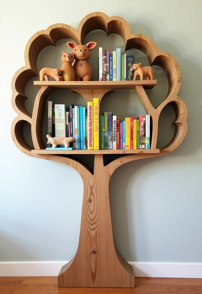 22+ Woodland Nursery Ideas: Create a Dreamy Baby Room - 11. Nature-Inspired Bookshelf