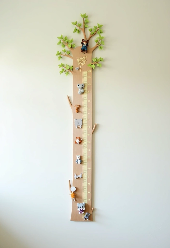 22+ Woodland Nursery Ideas: Create a Dreamy Baby Room - 14. Woodland-Themed Growth Chart