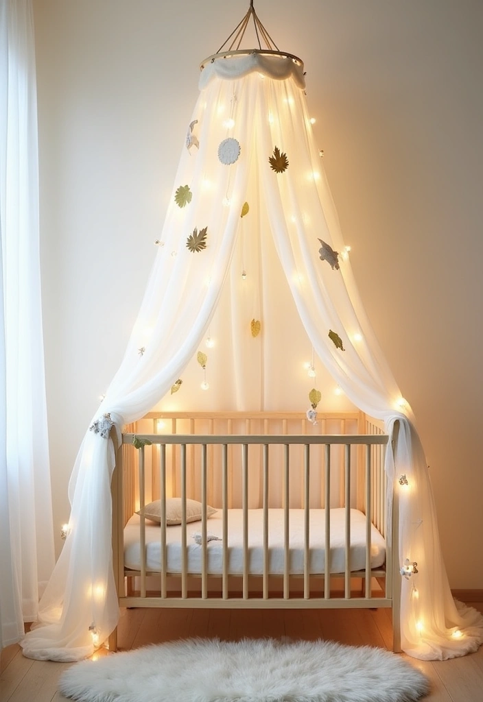 22+ Woodland Nursery Ideas: Create a Dreamy Baby Room - 3. Canopy Crib Decor