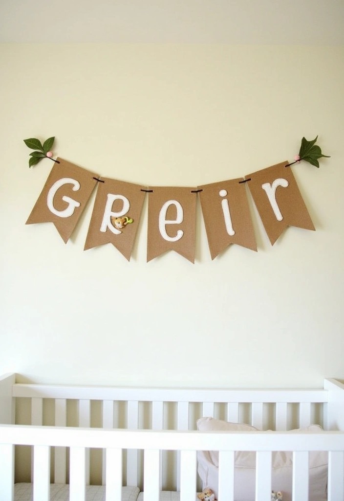 22+ Woodland Nursery Ideas: Create a Dreamy Baby Room - 9. Personalized Name Banners