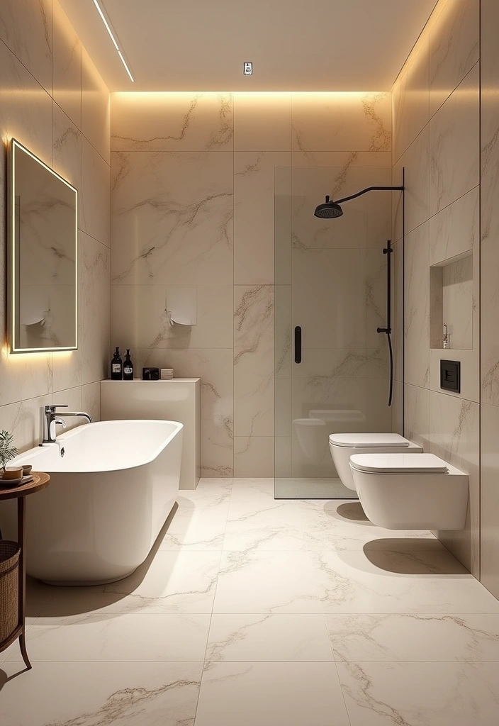 23+ Bathroom Tile Ideas to Transform Your Space - 12. Wall-to-Wall Tiles