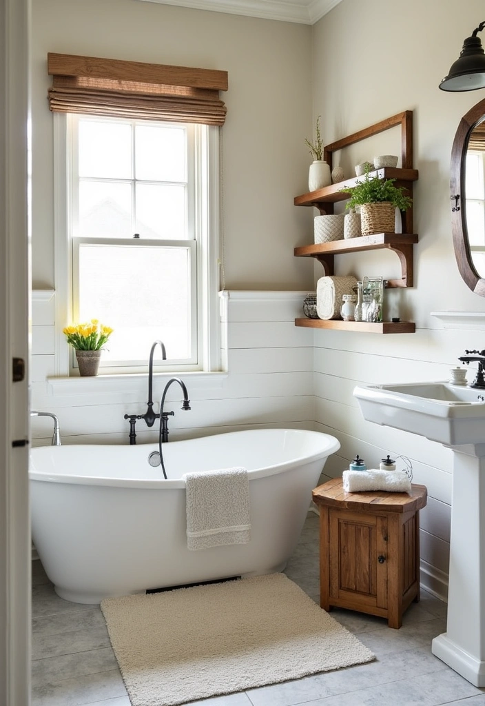 23+ Bathroom Tile Ideas to Transform Your Space - 13. Farmhouse-Style Tiles