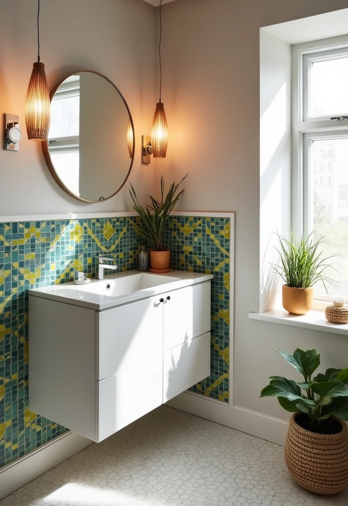 23+ Bathroom Tile Ideas to Transform Your Space - 2. Bold Accent Tiles