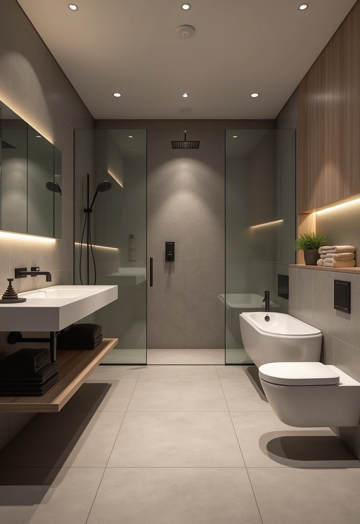 23+ Bathroom Tile Ideas to Transform Your Space - 8. Large Format Tiles