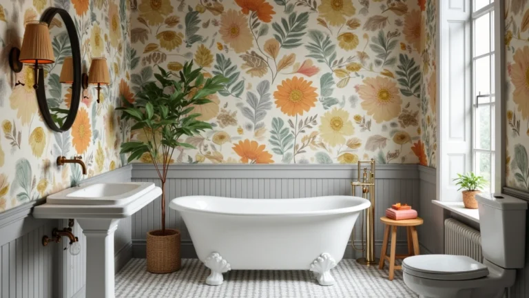 23+ Bold and Beautiful Bathroom Wallpaper Ideas