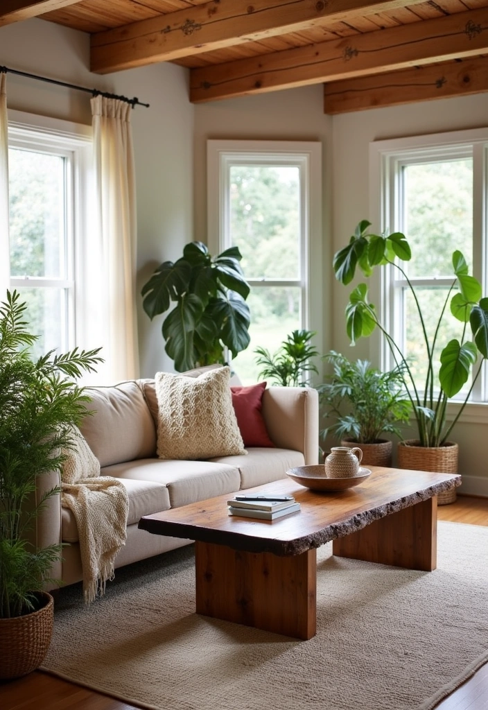 23+ Earthy Living Room Ideas - 1. Warm Wood Accents