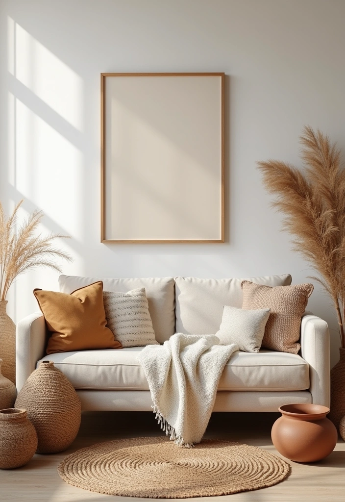 23+ Earthy Living Room Ideas - 15. Earthy Accessories