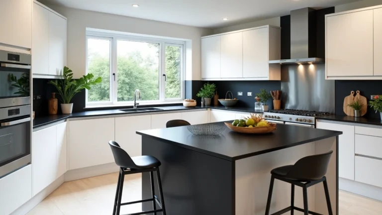 23+ Kitchens With Black Worktops for a Modern Look Ideas