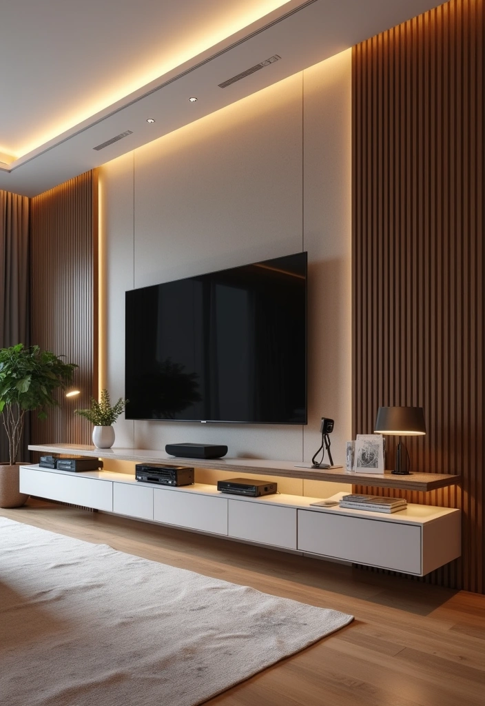 23+ Luxury Living Room Ideas - 14. Integrated Technology