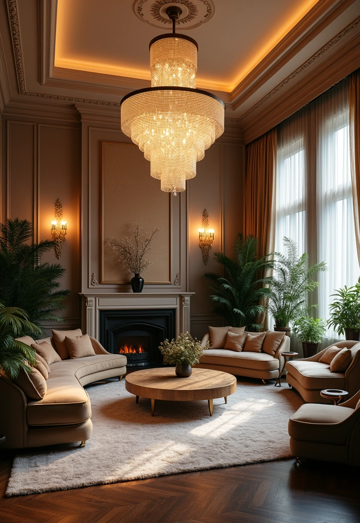 23+ Luxury Living Room Ideas - 2. Statement Lighting