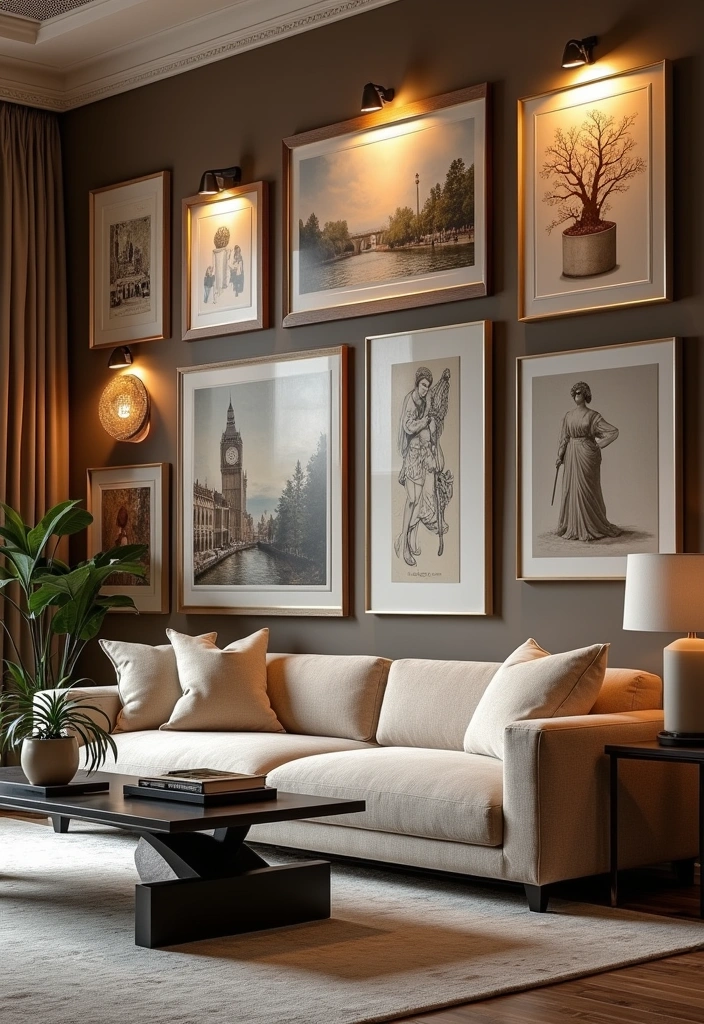 23+ Luxury Living Room Ideas - 5. Elegant Art Displays