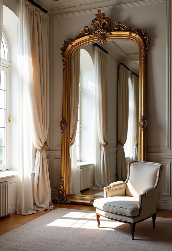 23+ Neoclassical Living Room Concept Ideas - 10. Statement Mirrors