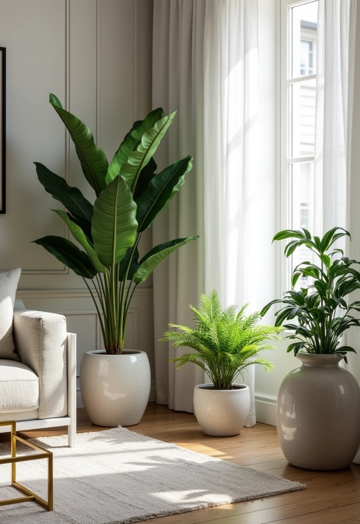 23+ Neoclassical Living Room Concept Ideas - 18. Indoor Plants