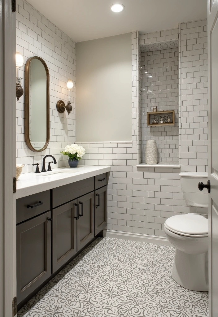 23+ Powder Room Ideas For Small Space - 12. Elegant Tile Work