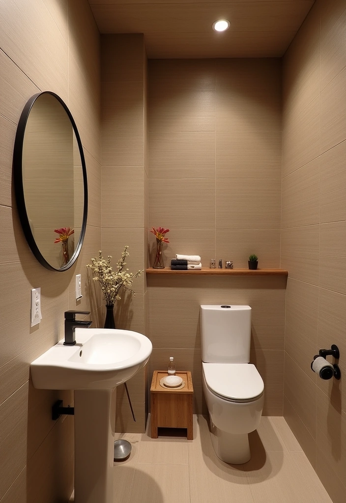 23+ Powder Room Ideas For Small Space - 14. Textured Walls