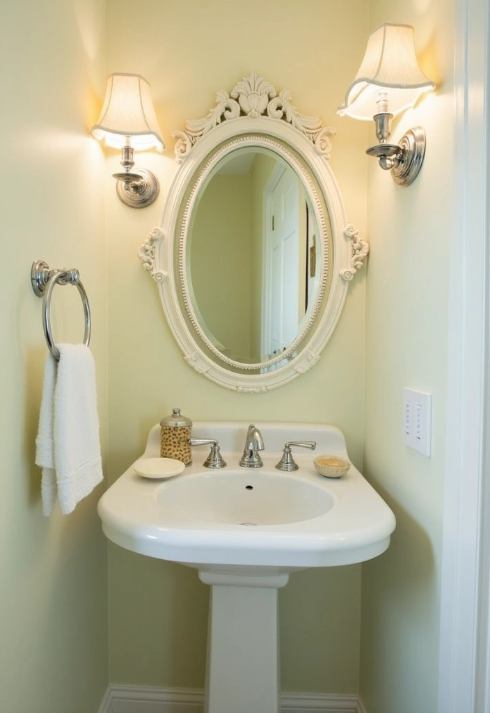 23+ Powder Room Ideas For Small Space - 3. Vintage Charm