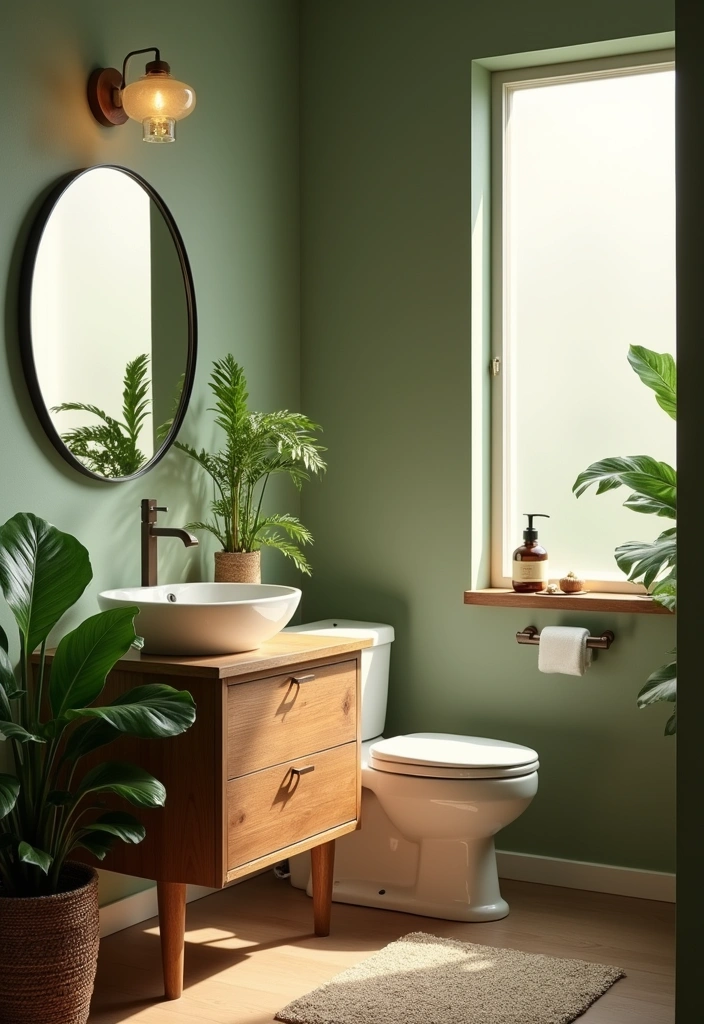 23+ Powder Room Ideas For Small Space - 4. Nature-Inspired Oasis