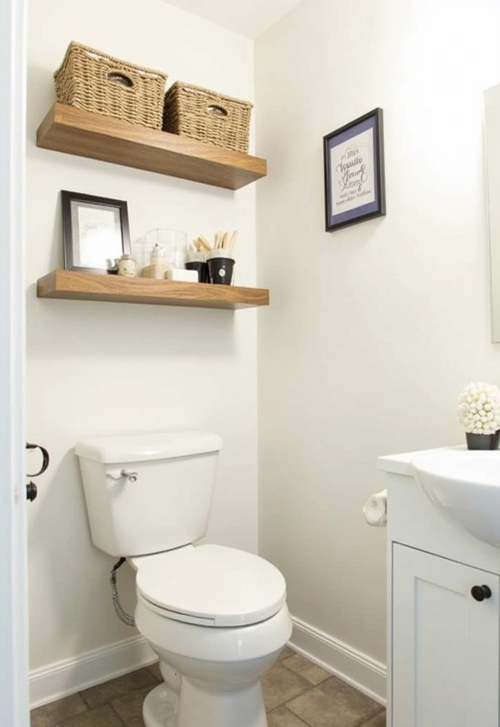 23+ Powder Room Ideas For Small Space - 6. Creative Storage Solutions