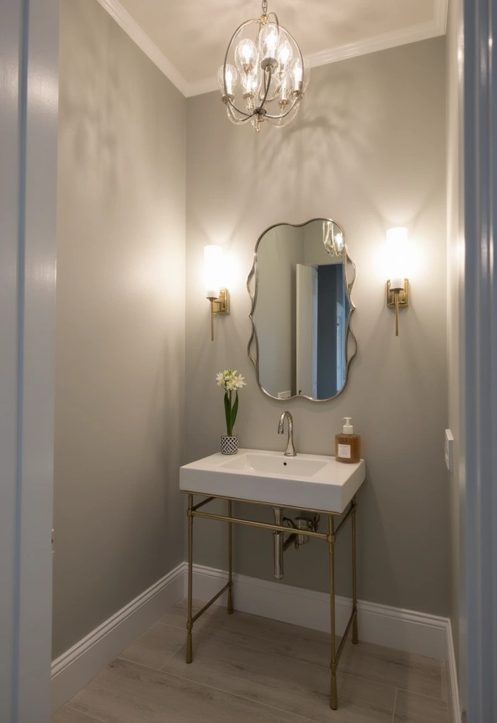 23+ Powder Room Ideas For Small Space - 8. Chic Lighting
