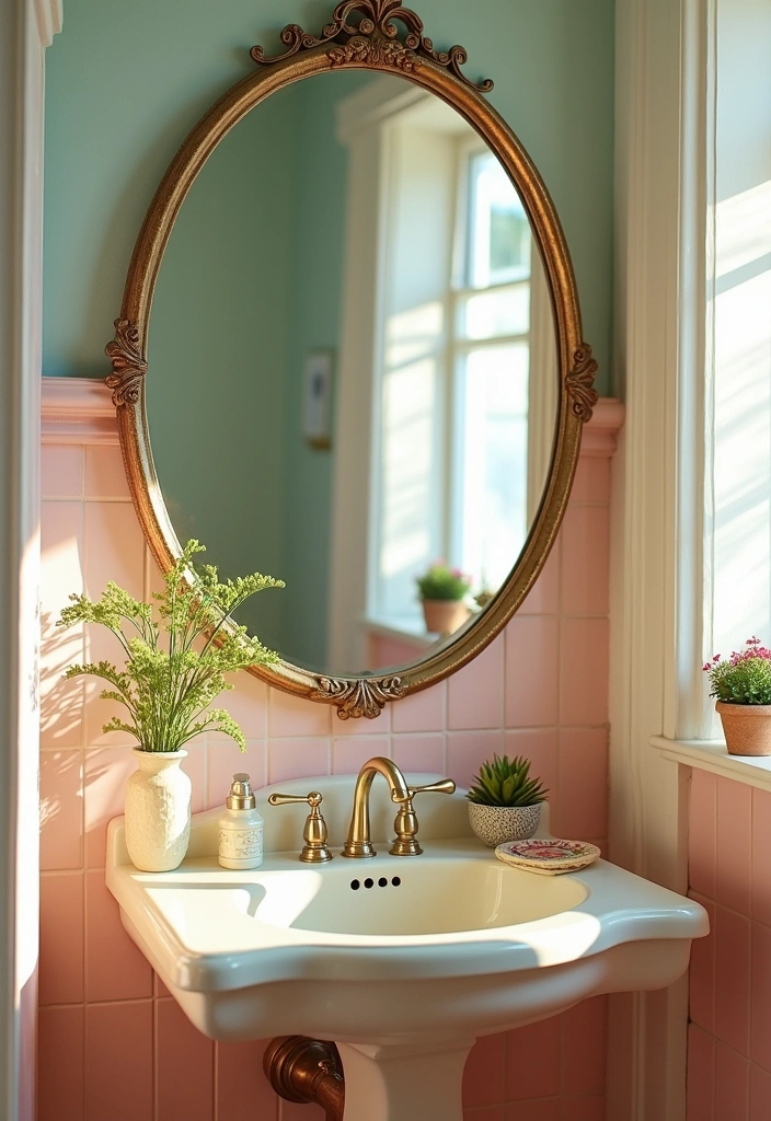 23+ Retro Bathroom Ideas: Unique Fixtures & Accents - 11. Accent Mirrors: Reflecting Style