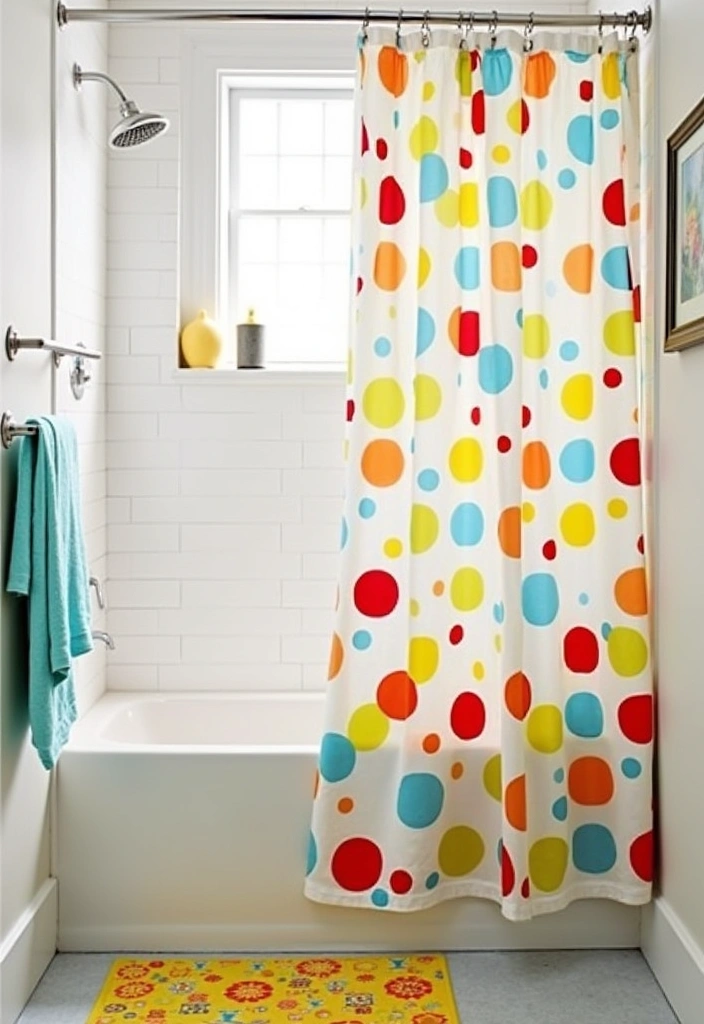 23+ Retro Bathroom Ideas: Unique Fixtures & Accents - 15. Retro Shower Curtains: A Splash of Color