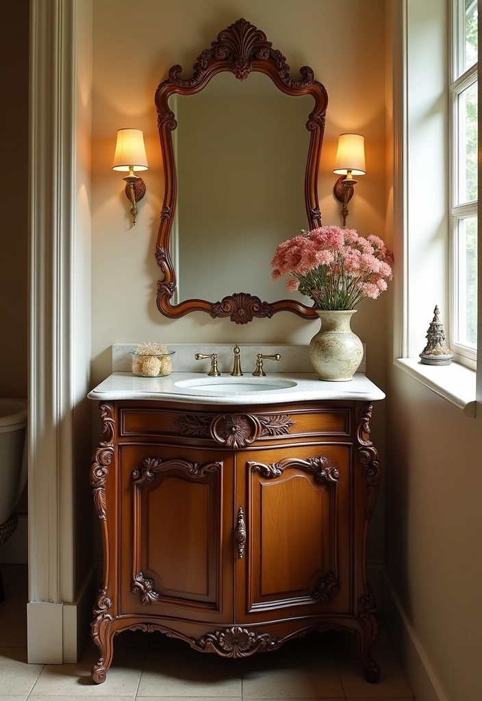 23+ Retro Bathroom Ideas: Unique Fixtures & Accents - 6. Retro Vanities: A Stylish Storage Solution