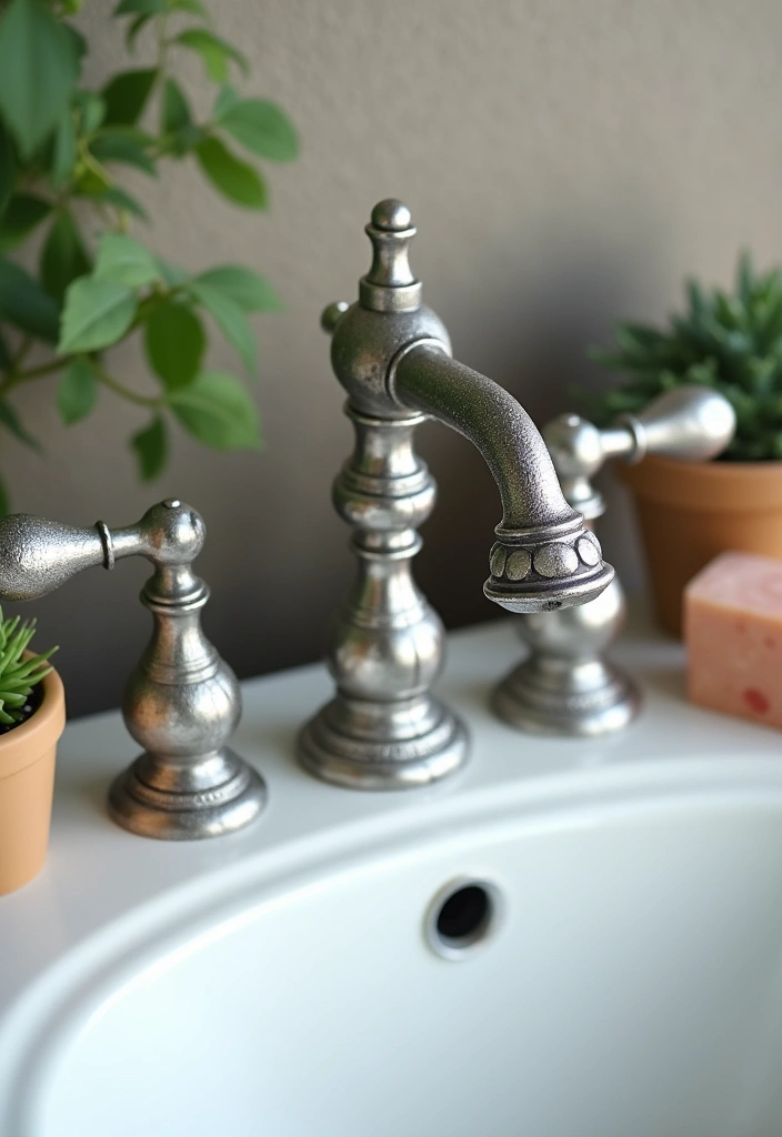 23+ Retro Bathroom Ideas: Unique Fixtures & Accents - 8. Unique Faucets: Functional Art