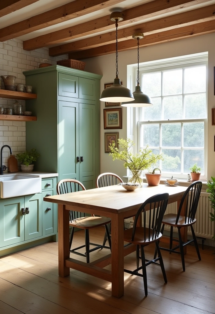 23+ Sage Green Kitchen Ideas: A Fresh Take on Interior Decor - 4. Farmhouse Vibes with Sage Green and White