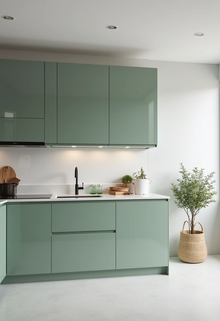 23+ Sage Green Kitchen Ideas: A Fresh Take on Interior Decor - 5. Minimalist Style with Sage Green Accents