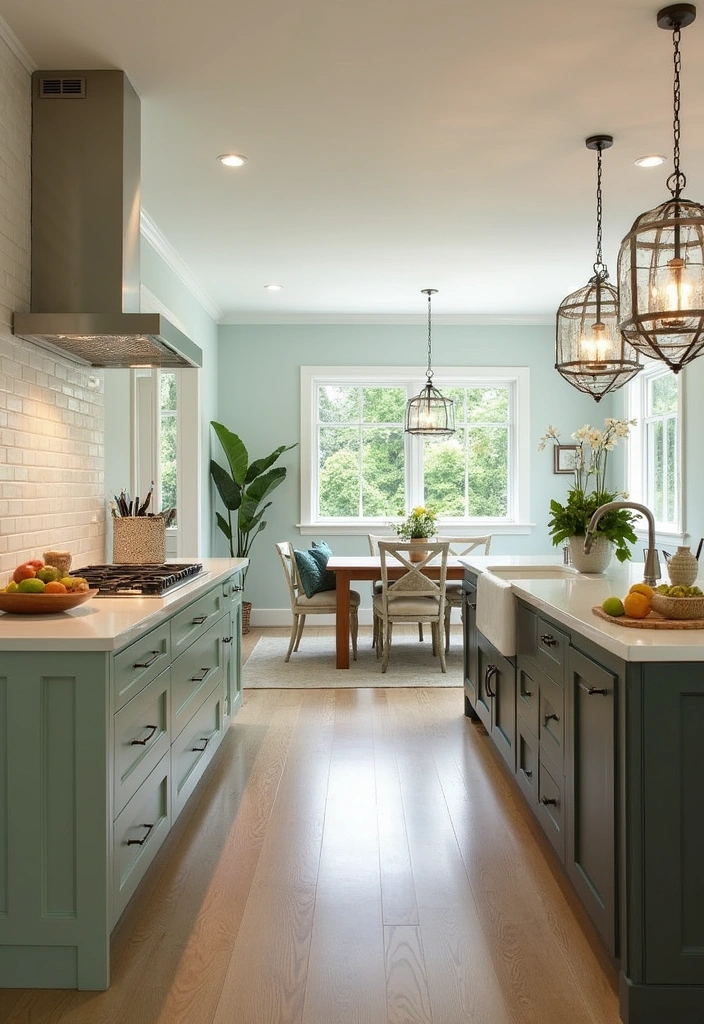 23+ Sage Green Kitchen Ideas: A Fresh Take on Interior Decor - 8. Open Concept Sage Green Kitchen Designs