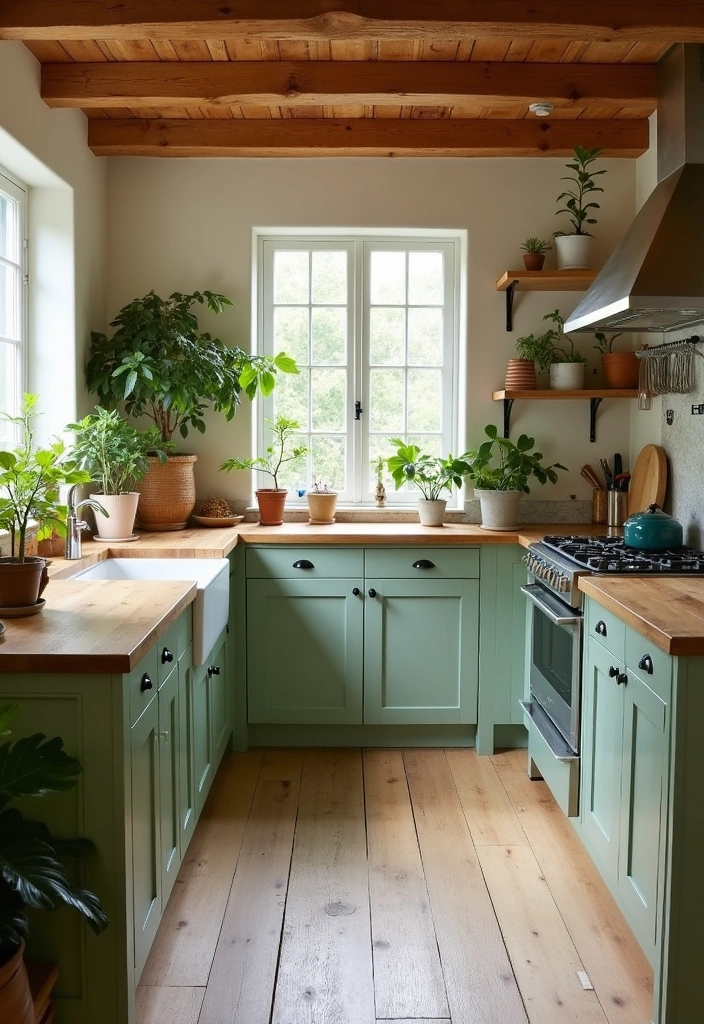 23+ Sage Green Kitchen Ideas: A Fresh Take on Interior Decor - 9. Sage Green and Natural Wood Elements