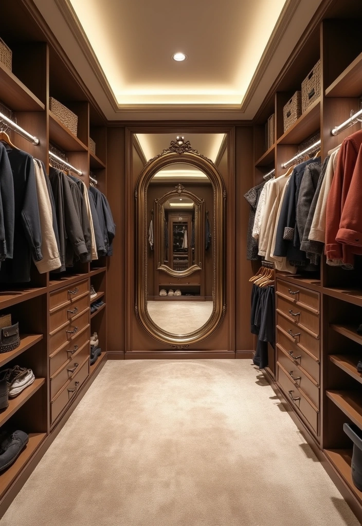 23+ Walk-in Closet and Wardrobe Ideas to Transform Your Space - 5. Elegant Mirrors