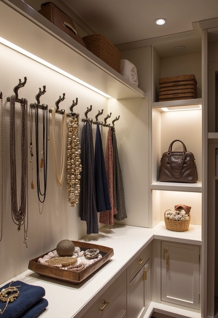 23+ Walk-in Closet and Wardrobe Ideas to Transform Your Space - 8. Artful Accessories Display