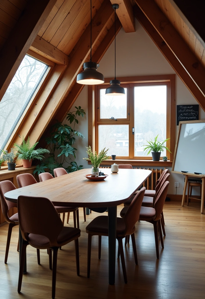 24+ Chic and Functional Attic Office Ideas - 15. Creative Collaboration Space