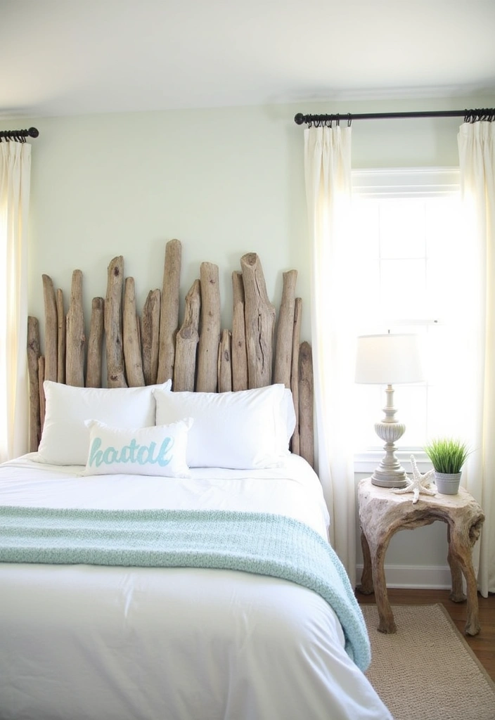 24+ Coastal Bedroom Ideas: Embrace Beachy Vibes at Home - 3. Driftwood Accents