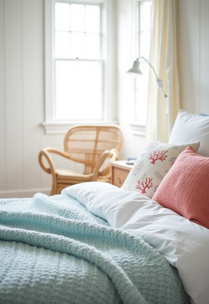 24+ Coastal Bedroom Ideas: Embrace Beachy Vibes at Home - 4. Beachy Textiles