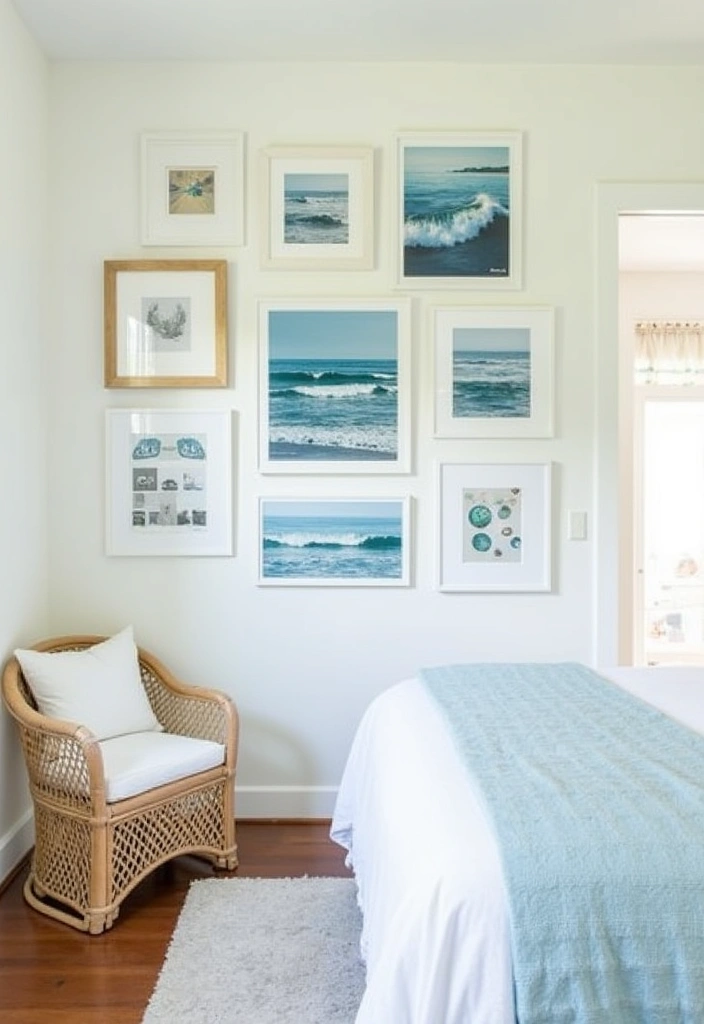 24+ Coastal Bedroom Ideas: Embrace Beachy Vibes at Home - 5. Ocean-Inspired Artwork