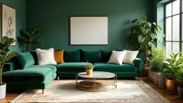 24+ Dark Green Living Room Ideas