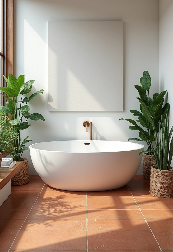 24+ Earthy Bathroom Ideas - 2. Terracotta Tiles