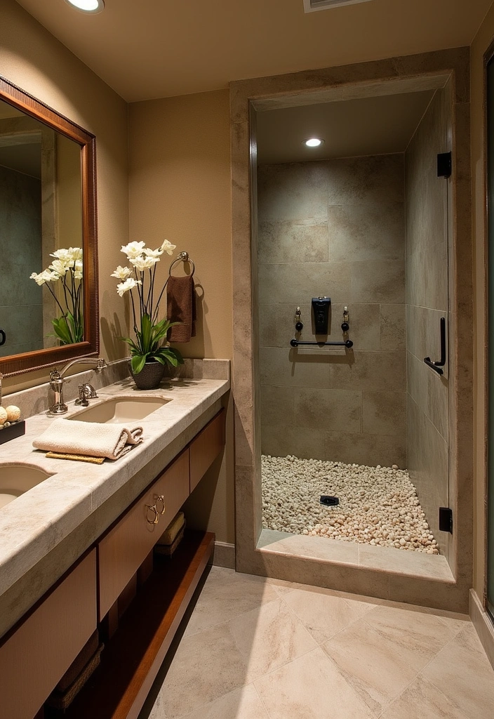 24+ Earthy Bathroom Ideas - 6. Natural Stone Features