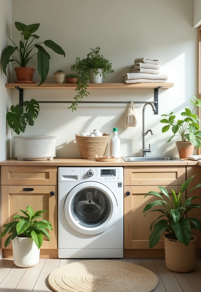 24+ Laundry Room Ideas to Elevate Your Home Decor - 16. Eco-Friendly Solutions