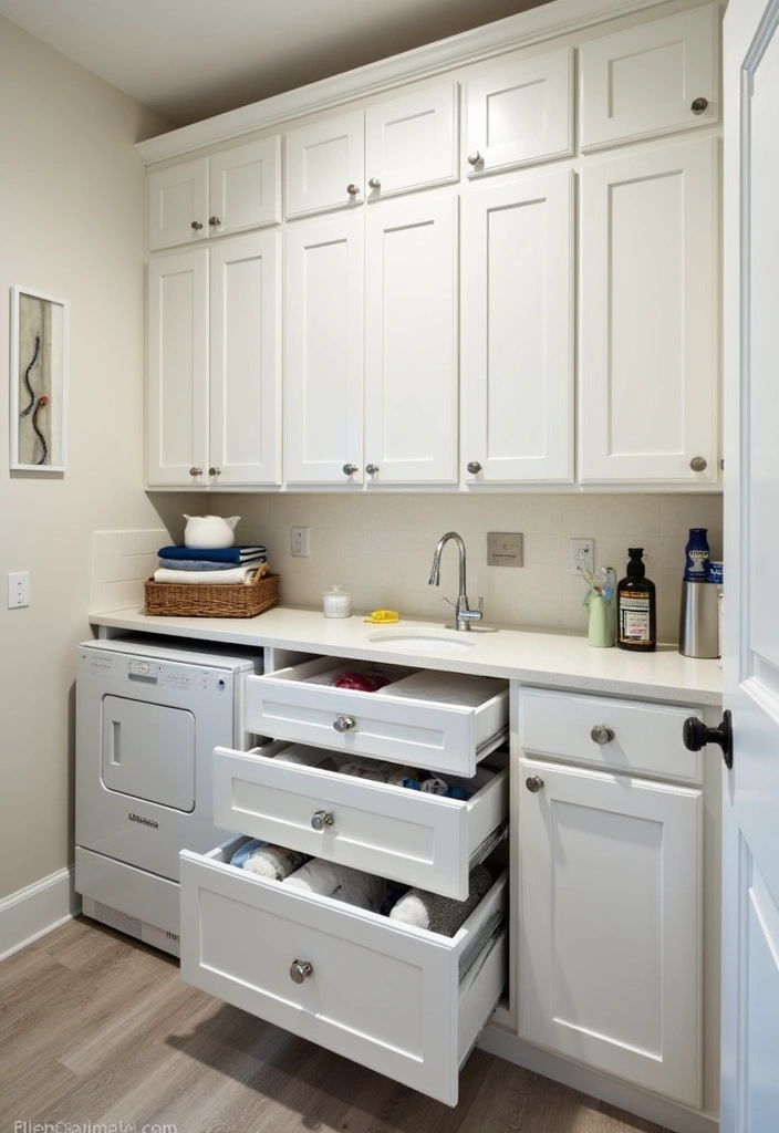 24+ Laundry Room Ideas to Elevate Your Home Decor - 6. Streamlined Smart Storage