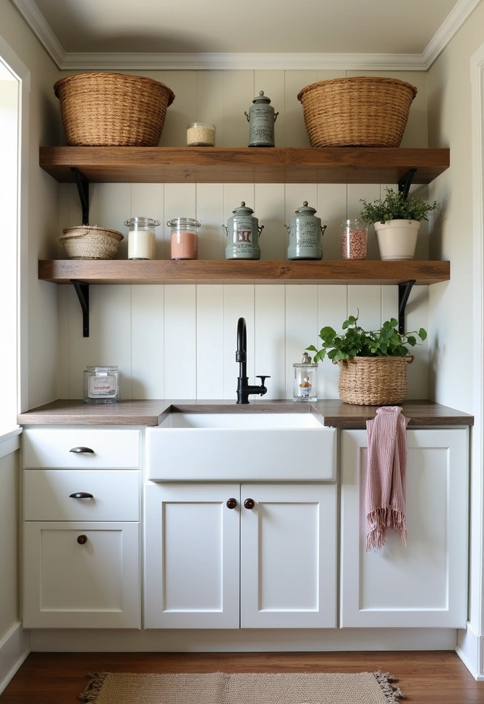 24+ Laundry Room Ideas to Elevate Your Home Decor - 7. Elegant Farmhouse Style