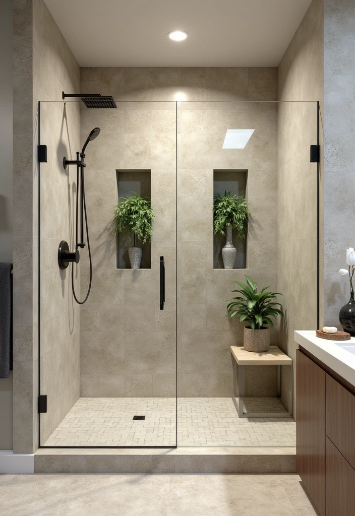 24+ Organic Modern Bathroom Ideas - 12. Unique Shower Designs