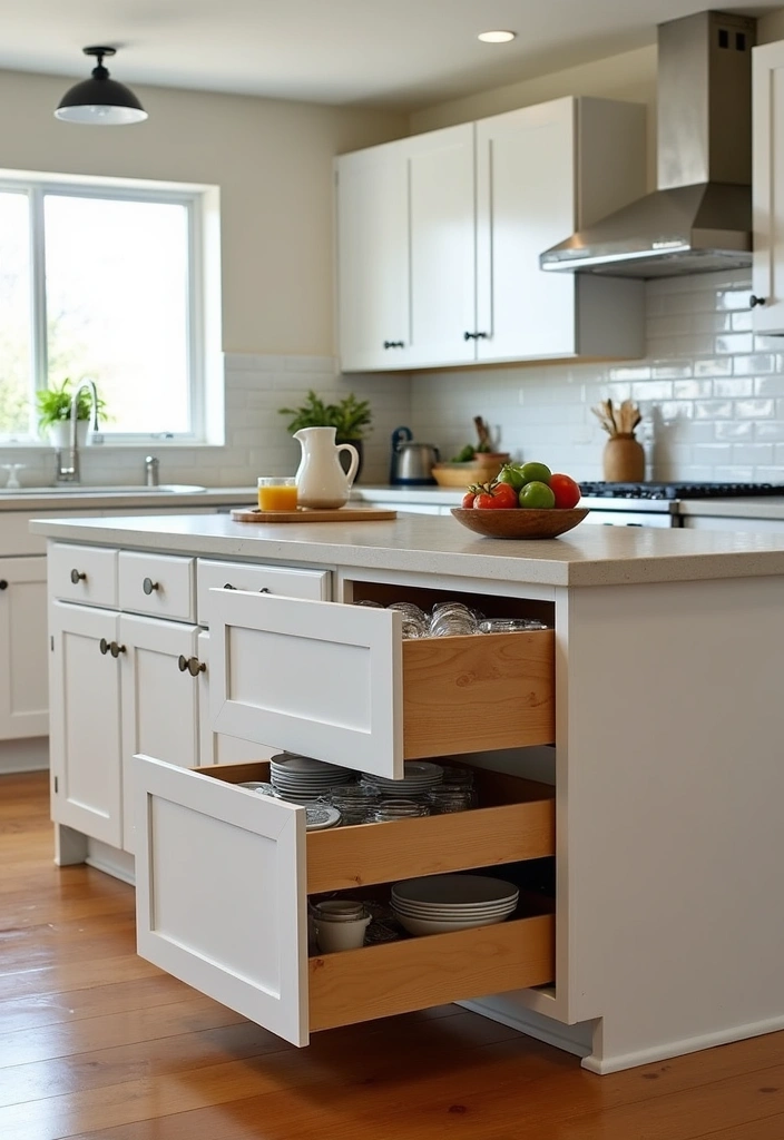 24+ Perfect Kitchen Island Inspiring Ideas - 22. Creative Storage Solutions