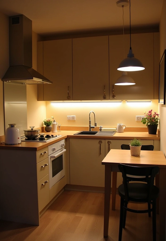 24+ Small Kitchen Ideas to Maximize Style and Functionality - 5. Smart Lighting Solutions