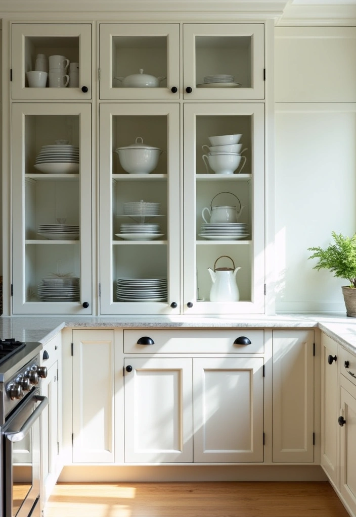 24+ Small Kitchen Ideas to Maximize Style and Functionality - 8. Glass Front Cabinets